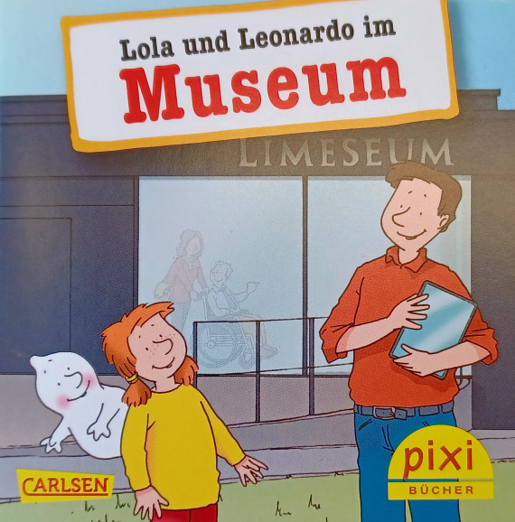 Kinderbuch mit Mann und Kind und Geist vor LIMESEUM